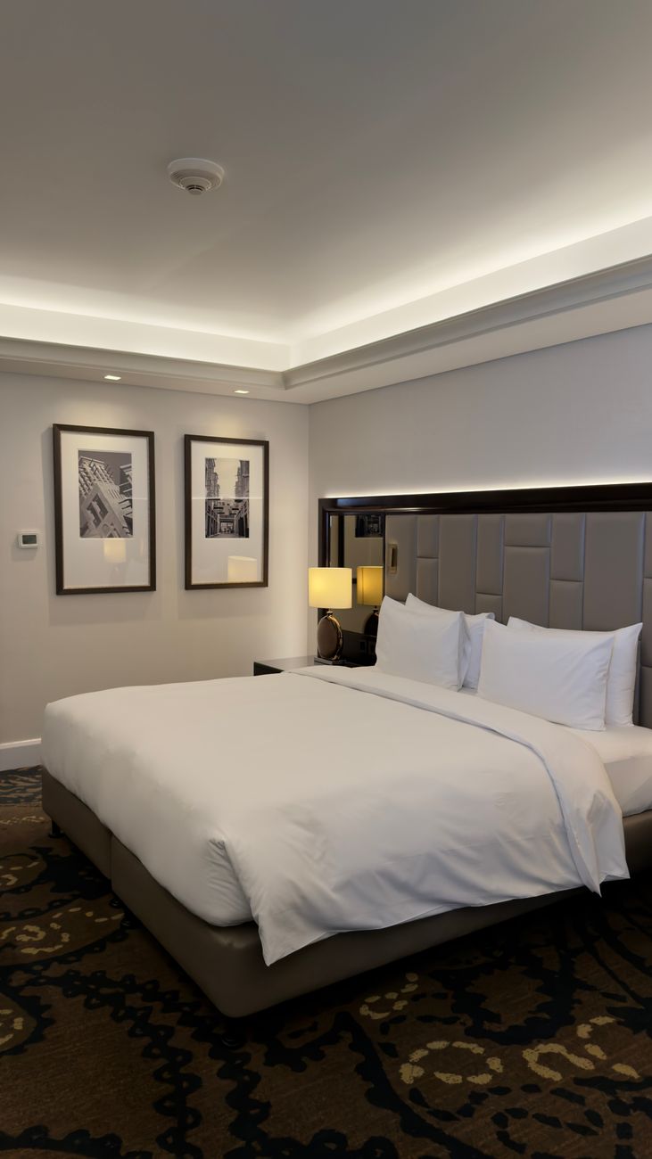 elegant hotel room interior with modern decor